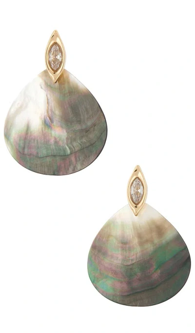 Ettika Shell Statement Earrings In Grey