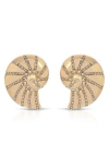 Ettika Studded Shell Statement Stud Earrings In Gold