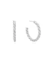 Ettika Silver Plated Spun Strands Hoop Earrings In Silver