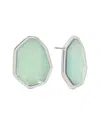 Ettika Silver Plated Stud Earrings In Green