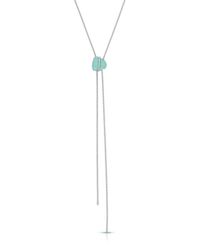 Ettika Silver-tone Turquoise Solstice Bolo Necklace In Blue