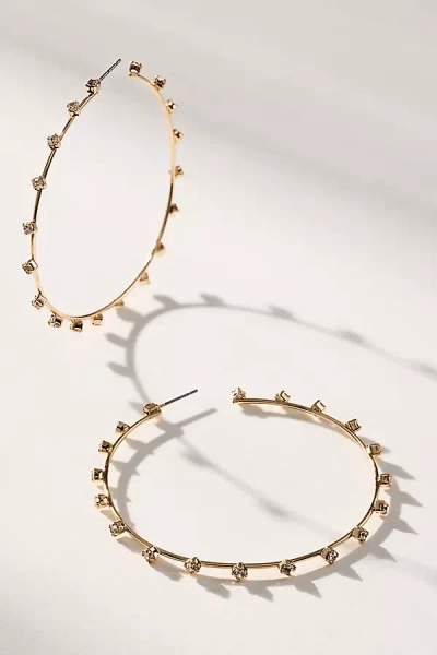 Ettika Simple Spark Crystal Hoop Earrings In Gold