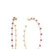 Ettika Simple Spark Crystal Hoops In Fuchsia