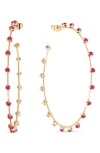 Ettika Simple Spark Crystal Station Hoop Earrings