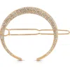 Ettika Single Crescent Crystal Barrette In Gold