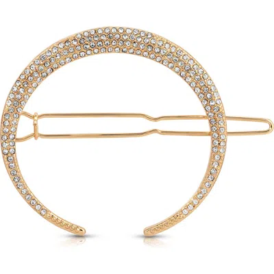 Ettika Single Crescent Crystal Barrette In Gold