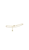 Ettika Single Crystal Band Anklet In Metallic Gold