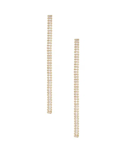 Ettika Singular Crystal 18k Gold Plated Drop Earrings