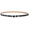 Ettika Skinny Studded Leather Belt In Black