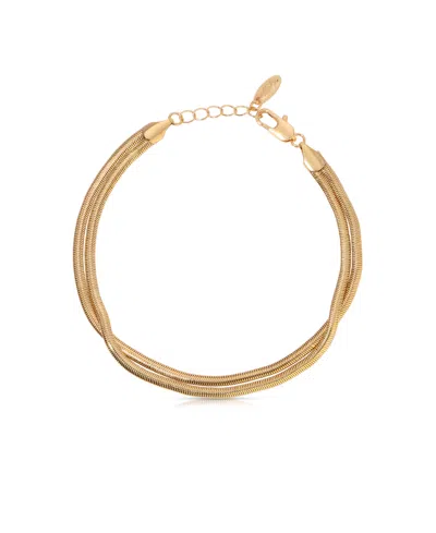 Ettika Slinky Snake Double Chain 18k Gold Plated Anklet