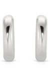 Ettika Small Thick Classic Hoop Earrings In Rhodium