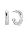 Ettika Small Thick Classic Hoop Earrings In Silver