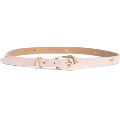 Ettika Smooth Classic Buckle Belt In Blush And Gold