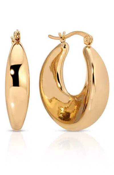 Ettika Smooth Crescent Hoop Earrings In Gold