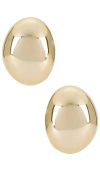 Ettika Smooth Dome Earrings In Metallic Gold