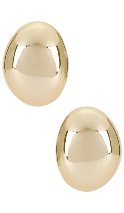 Ettika Smooth Dome Earrings In Metallic Gold
