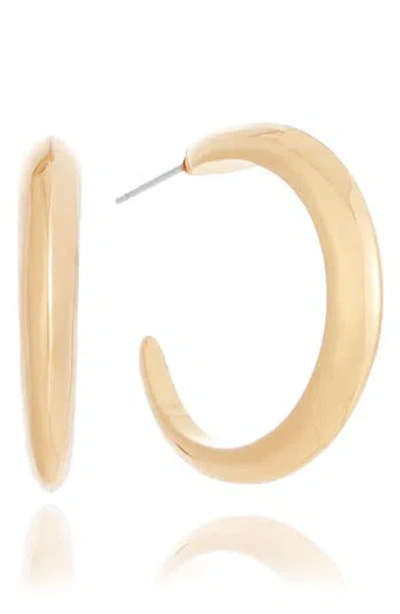 Ettika Smooth Half Hoop Earrings In Gold