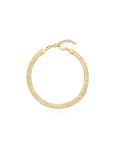 Ettika Snake Smooth Herringbone Chain 18k Gold-plated Necklace