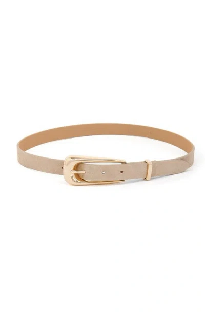 Ettika Snakeskin Print Leather Belt In Neutral