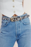 Ettika Snakeskin Print Leather Belt In Multi