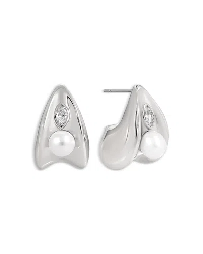 Ettika Soft Curve Earrings In Silver