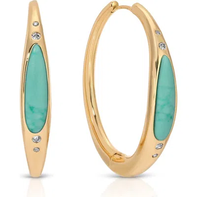 Ettika Turquoise Solstice Hoops In Gold