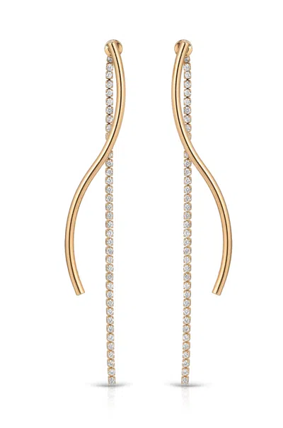 Ettika Spin Around 18k Gold Plated Linear Dangle Earrings