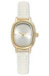 Ettika Square Case Leather Strap Watch In Gold