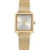 Ettika Square Case Mesh Strap Watch In Gold