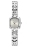 Ettika Square Dial Bracelet Watch, 20mm X 23mm In Silver