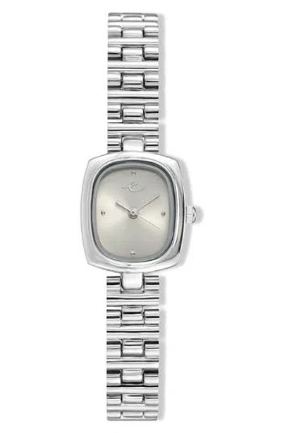 Ettika Square Dial Bracelet Watch, 20mm X 23mm In Silver