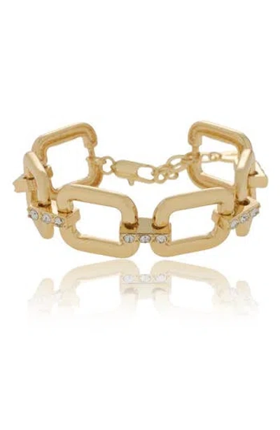 Ettika Square Link & Stone Bracelet In Gold