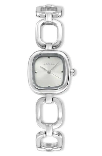 Ettika Square Link Bracelet Watch, 22mm X 23mm In Silver