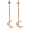Ettika Star & Moon Linear Drop Earrings