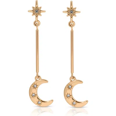 Ettika Star & Moon Linear Drop Earrings