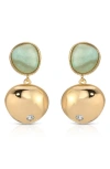 Ettika Stardust Sphere Drop Earrings In Amazonite And Gold