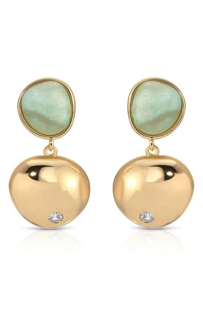 Ettika Stardust Sphere Drop Earrings In Amazonite And Gold
