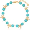 Ettika Starfish And Turquoise Linked Anklet In Turquoise