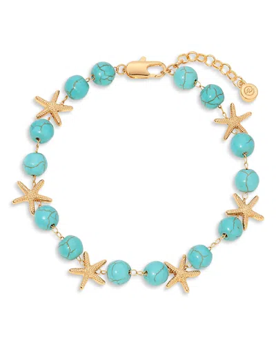ETTIKA STARFISH AND TURQUOISE LINKED ANKLET