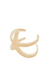 Ettika 18k Gold Plated Starfish Arm Cuff Bracelet In Metallic Gold