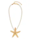 Ettika Starfish Cord Pendant Necklace In 18k Gold Plated, 15-18 In Gold/ivory