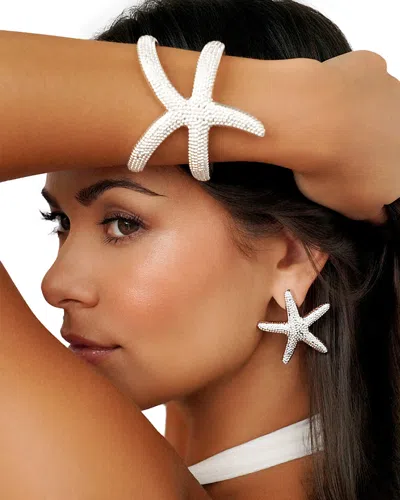 Ettika Starfish Hug Cuff Bracelet In White