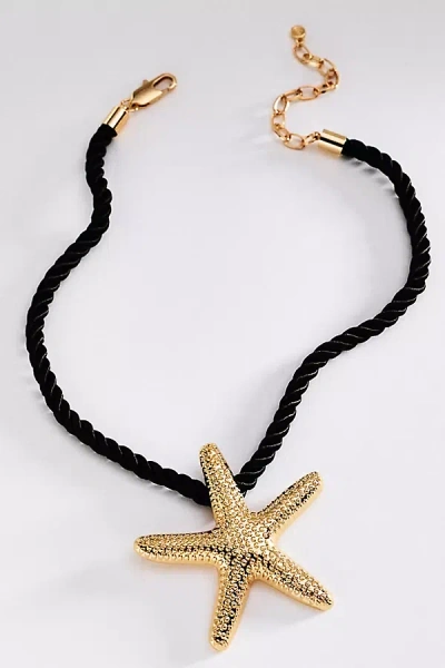 Ettika Starfish Statement Pendant Necklace In Black