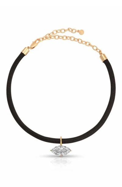Ettika Statement Marquise Crystal Choker In Transparent