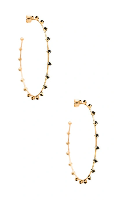 Ettika Studded Hoops In Black Crystals