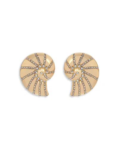 Ettika Studded Shell Statement Earrings In Gold