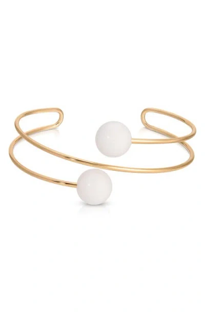 Ettika Summer Escape Turquoise Cuff Bracelet In Gold