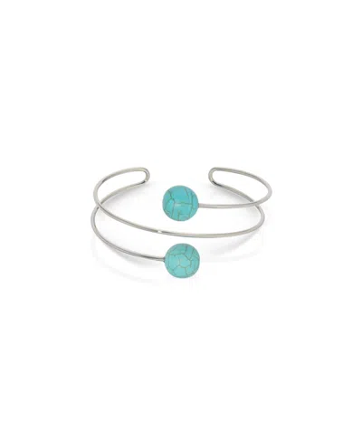 Ettika Summer Escape Turquoise Cuff Bracelet In Blue