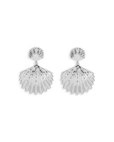 Ettika Sun Drenched Shell Drop Earrings In White