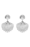 Ettika Sun Drenched Shell Drop Earrings In Silver